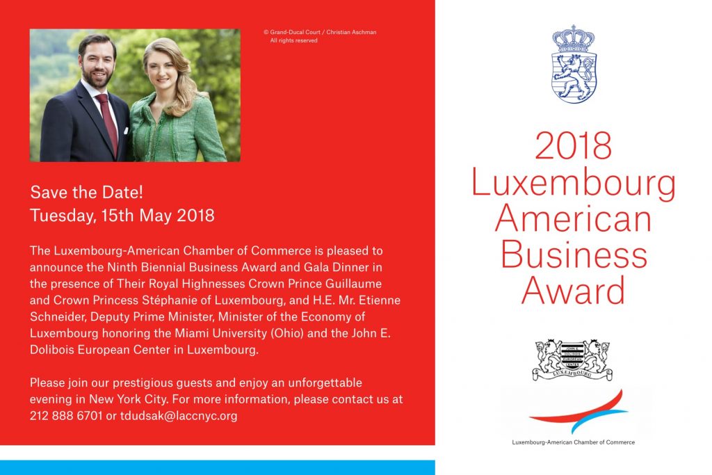 Luxembourg-American Business Awards Announced for 2018