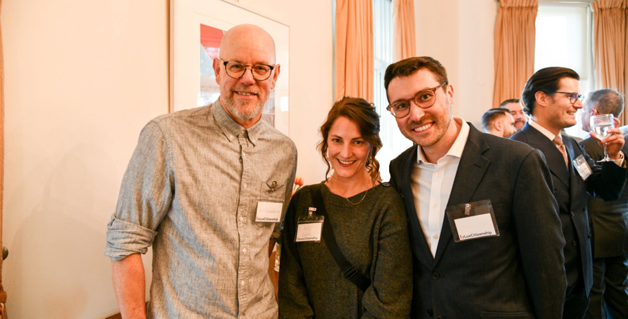 Group of three Luxembourg dual citizens at a meetup event.