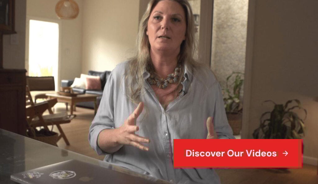 Woman being interviewed in her home