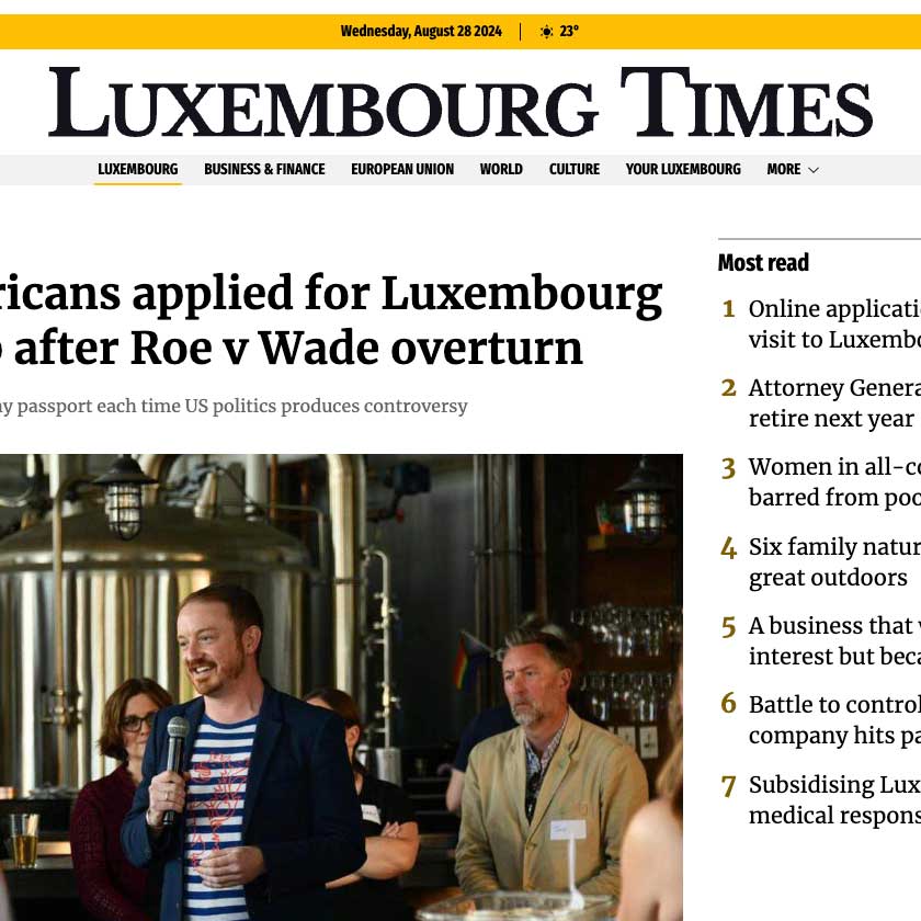 Screenshot of Luxembourg Times article with Daniel Atz