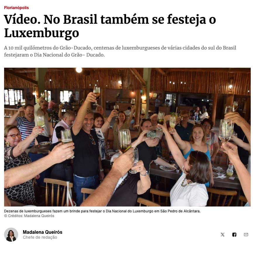 Luxemburgo press article about Brazil