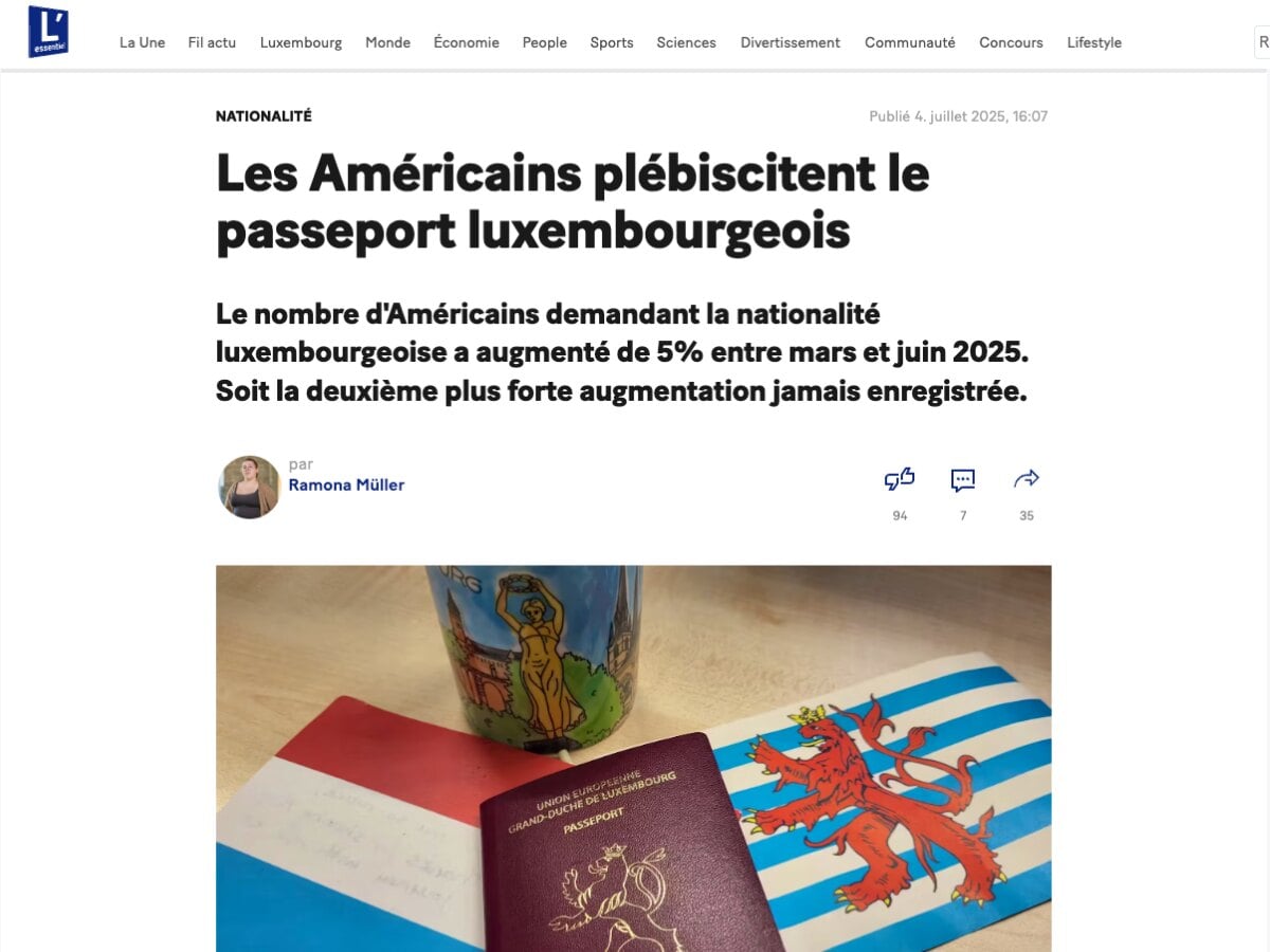 Americans Flock to the Luxembourgish Passport