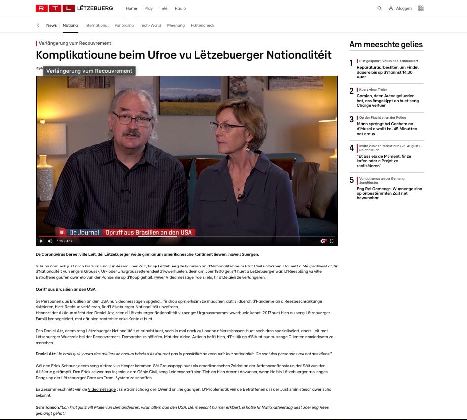 Coronavirus Complications for Luxembourg Nationality Applications