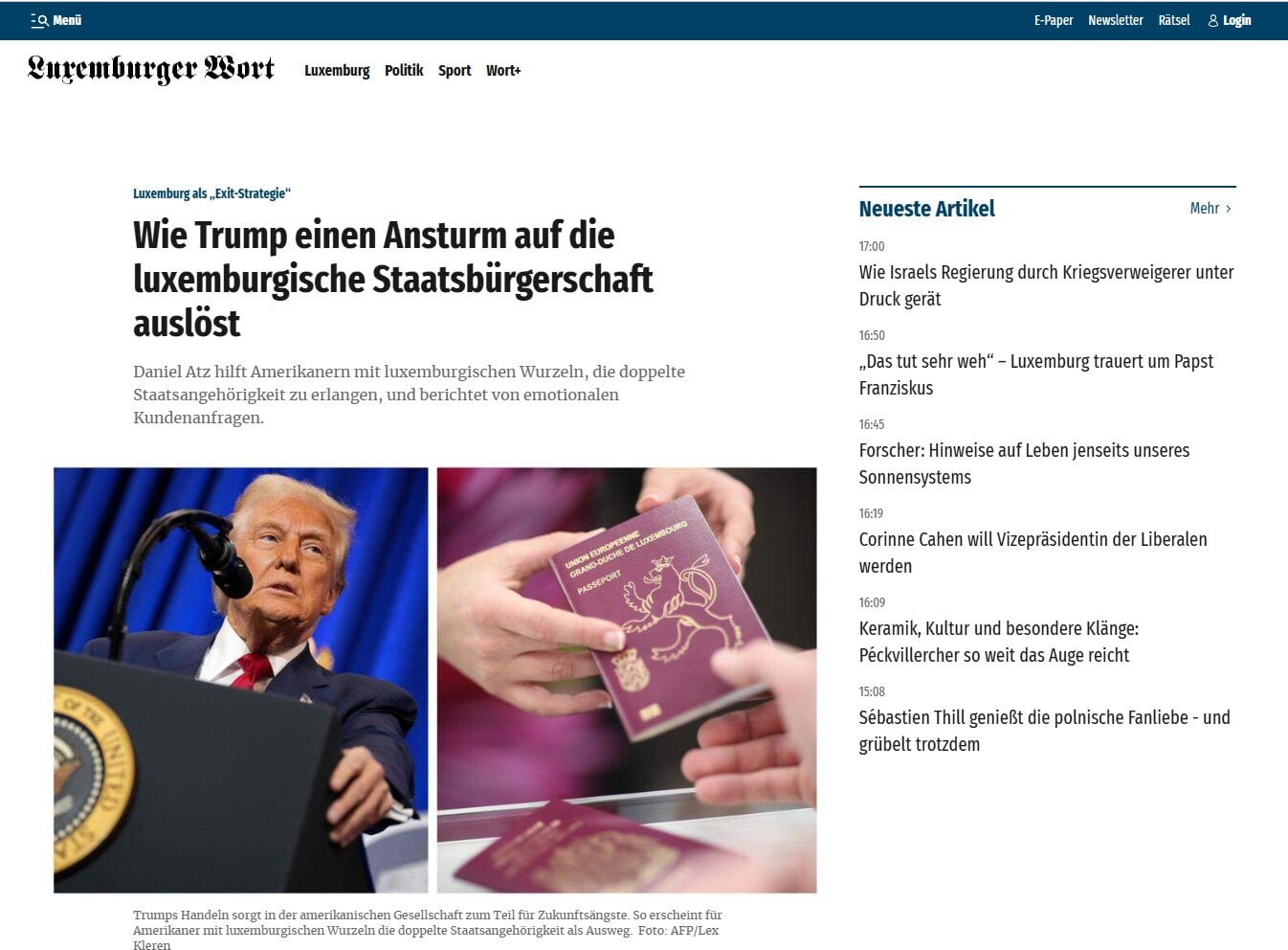 How Trump Triggered a Rush for Luxembourg Citizenship