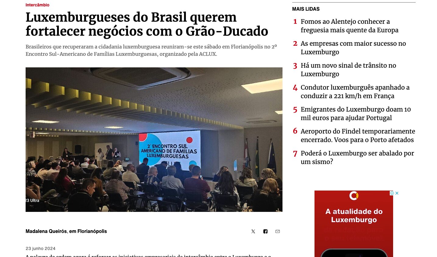 Luxembourgers in Brazil Want to Strengthen Business Ties With the Grand Duchy