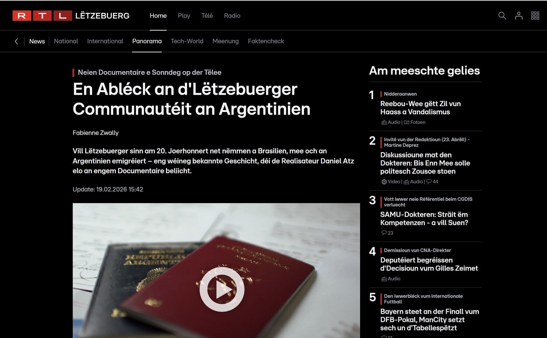 An Overview of the Luxembourgish Community in Argentina