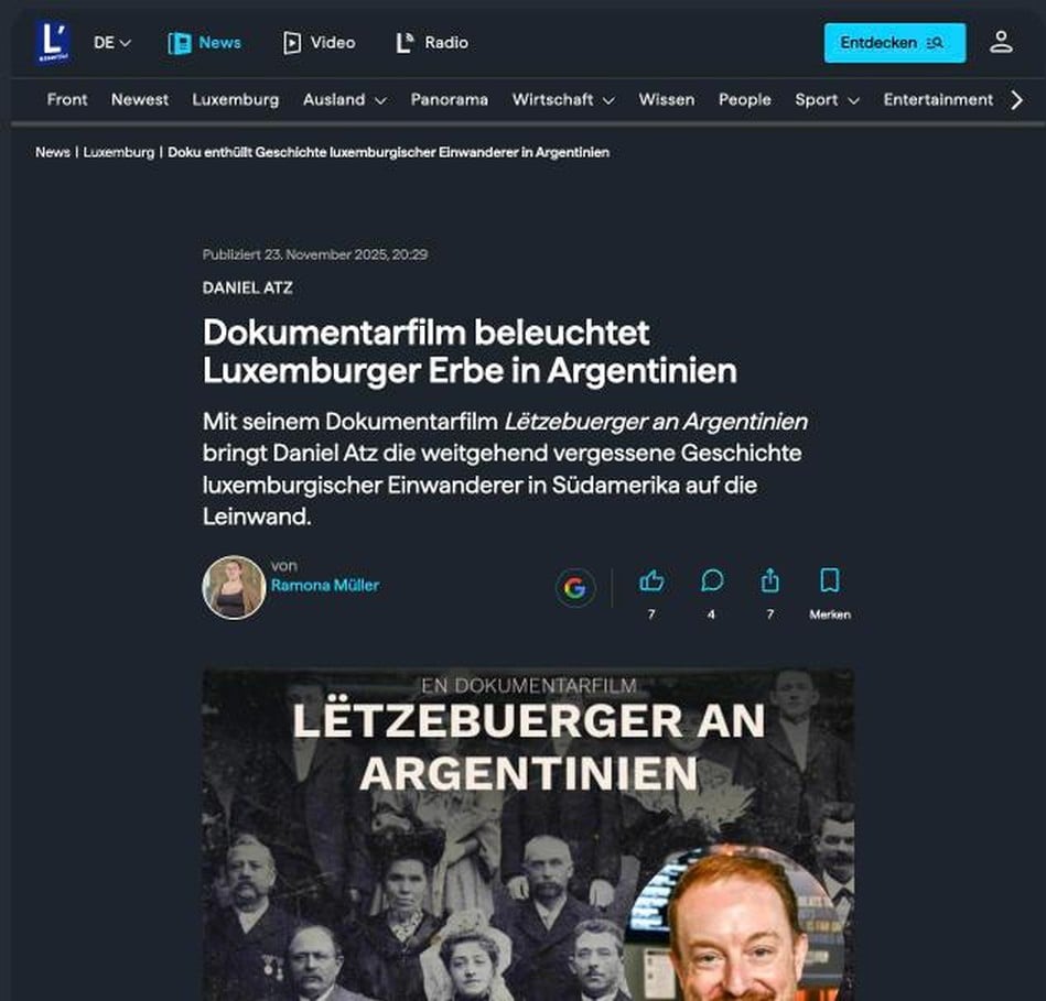 Documentary Sheds Light on Luxembourgish Heritage in Argentina
