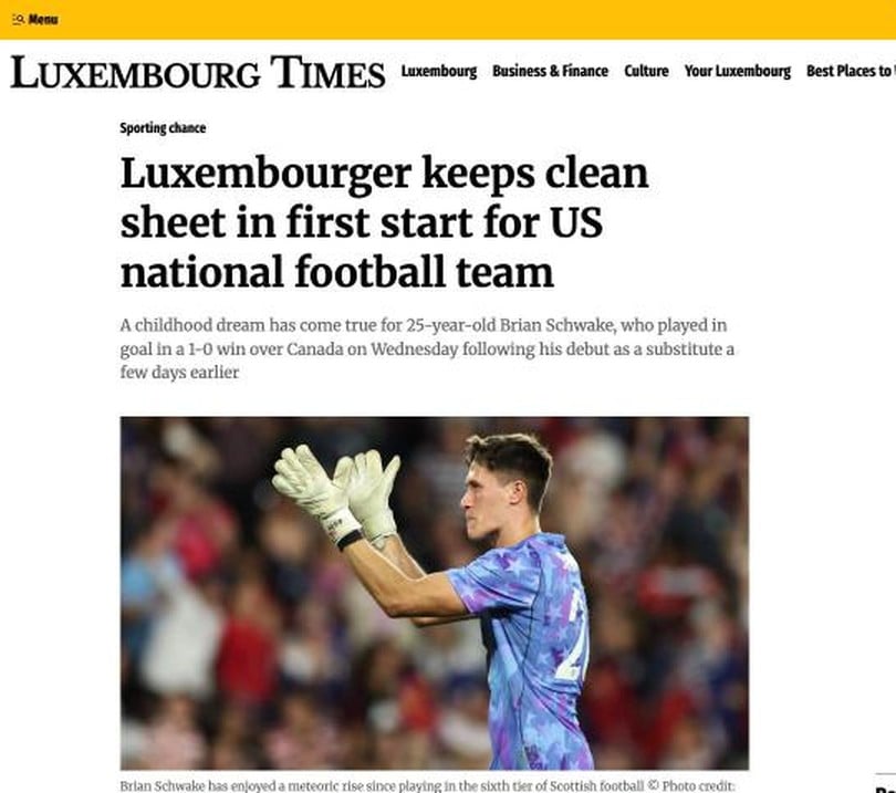 Luxembourger Keeps Clean Sheet in First Start for US National Football Team