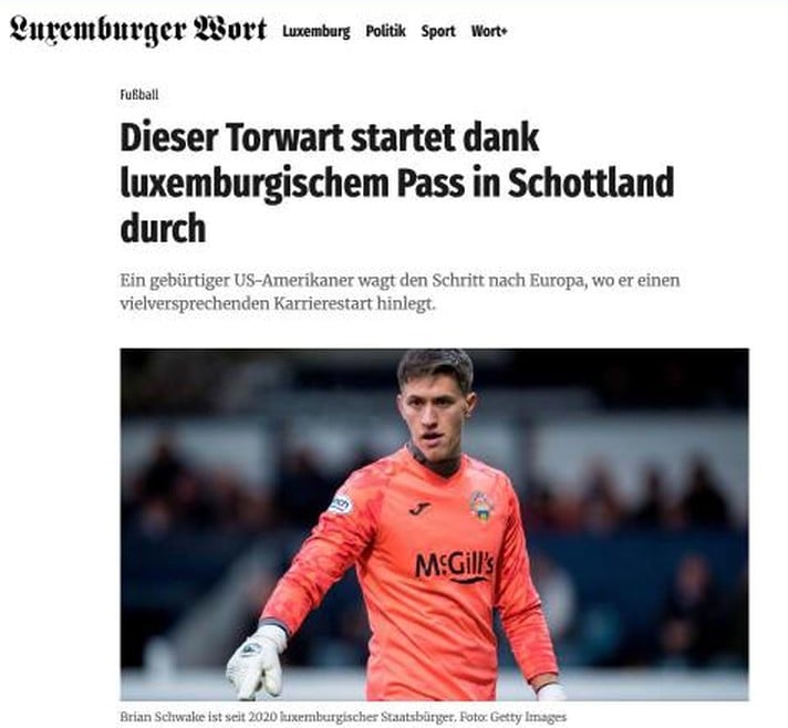 This Goalkeeper Is Taking Off in Scotland Thanks to a Luxembourg Passport